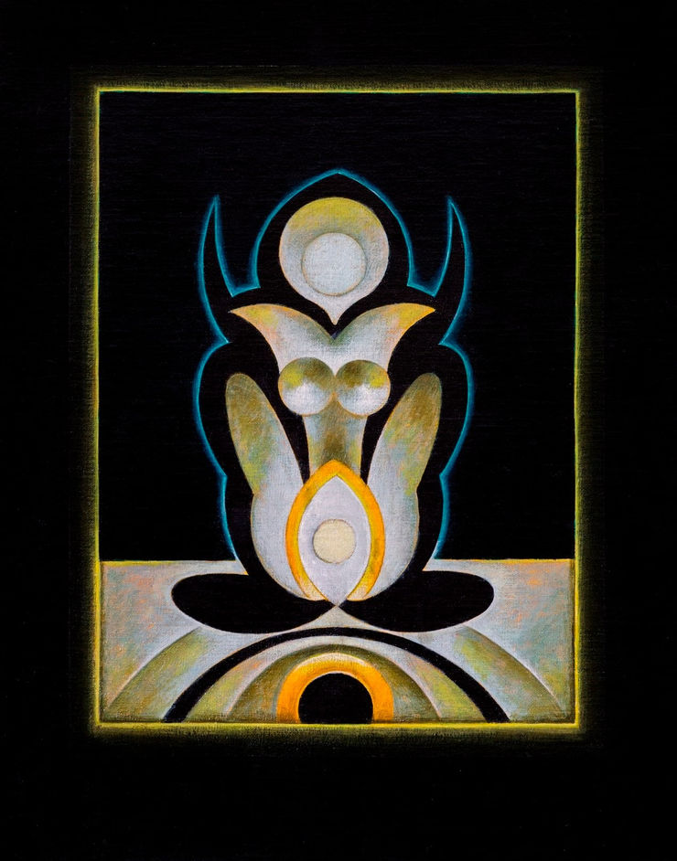 GR Santosh Untitled, 1980s Acrylic on Board 18" x 14"