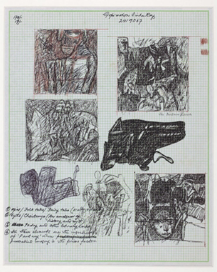 Ganesh Pyne Untitled Pen & Ink on Paper 11 3/8 x 8 1/8 in. 29 x 20.6 cm