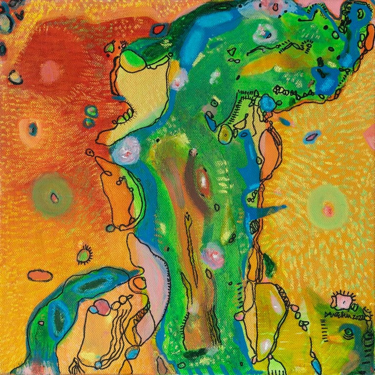 Deveshi Goswami Oasis, 2022 Mixed Media on Canvas 10.5" x 10.5"