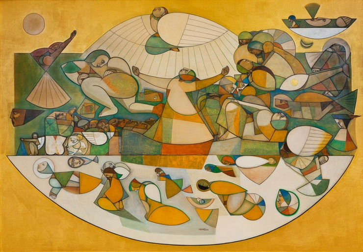 Neeraj Goswami Lost Paradise, 2012 Acrylic On Canvas 83" x 119"