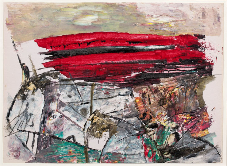 Ram Kumar Untitled, 1996 Acrylic on Paper 10.5" x 14.3"