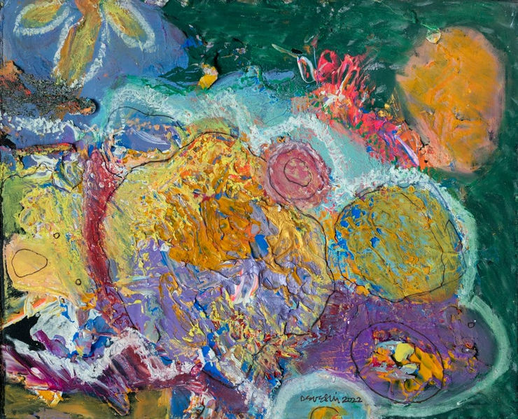 Deveshi Goswami My Garden, 2022 Mixed Media on Fabric 8" x 6.5"