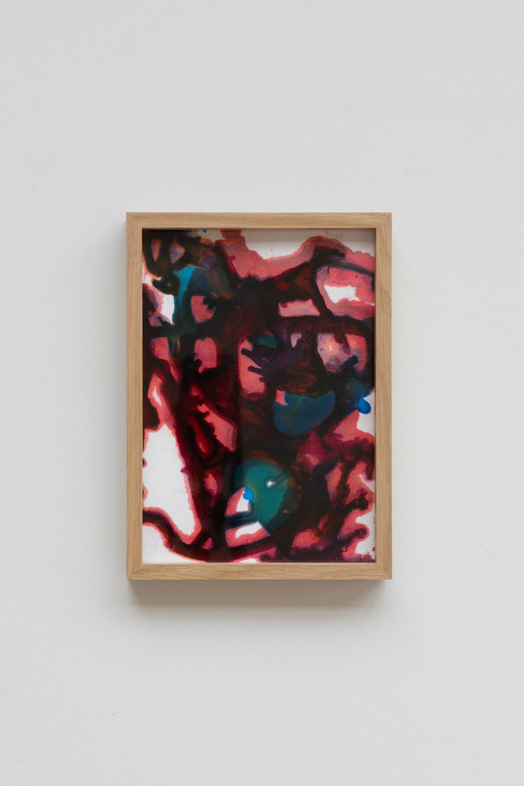 Sophie Hing Yee Cheung CMYK Painting: Embodies Tree Branch and Human Cells, 2024 Inkjet printer ink on paper 21 x 14.8 cm 22.5 x 16.3 cm framed