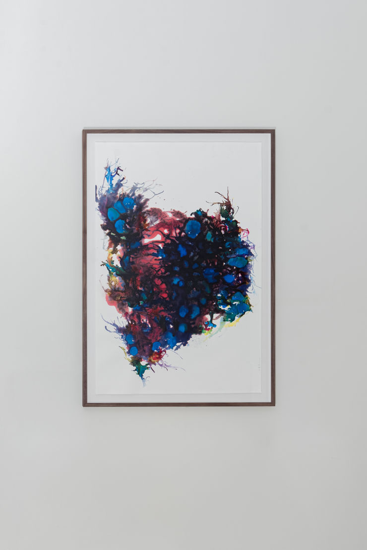 Sophie Hing Yee Cheung CMYK Painting: Veins, Going Crazy, 2024 Inkjet printer ink on paper 127 x 84.1 cm 141 x 97.3 cm framed