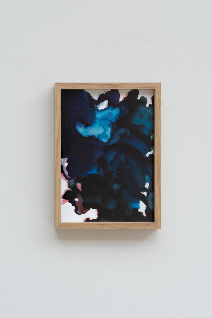 Sophie Hing Yee Cheung CMYK Painting: Embodies the Human Head and Sea, 2024 Inkjet printer ink on paper 21 x 14.8 cm 22.5 x 16.3 cm framed