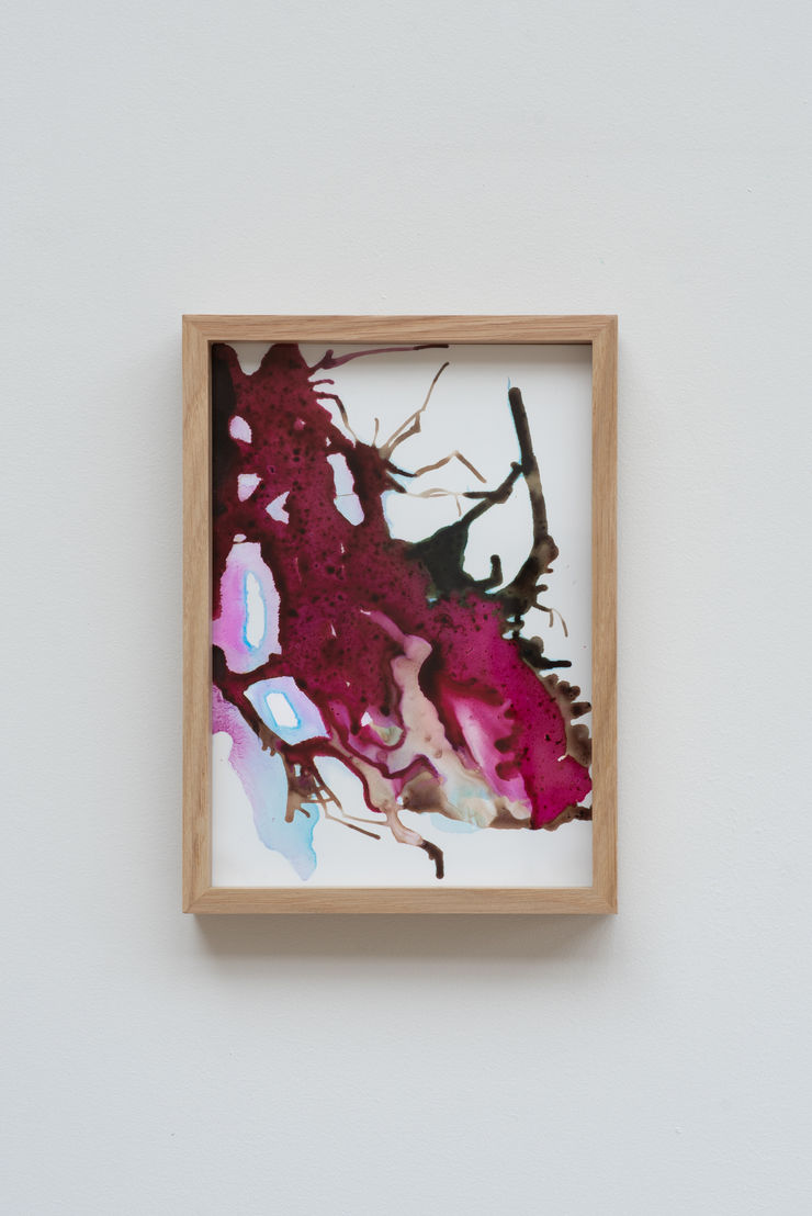 Sophie Hing Yee Cheung CMYK Painting: Embodies Flower Bud as a Human Heart, 2024 Inkjet printer ink on paper 21 x 14.8 cm 22.5 x 16.3 cm framed