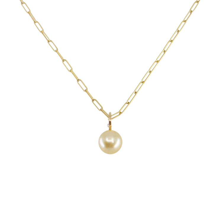 Short Golden South Sea Pearl Charm