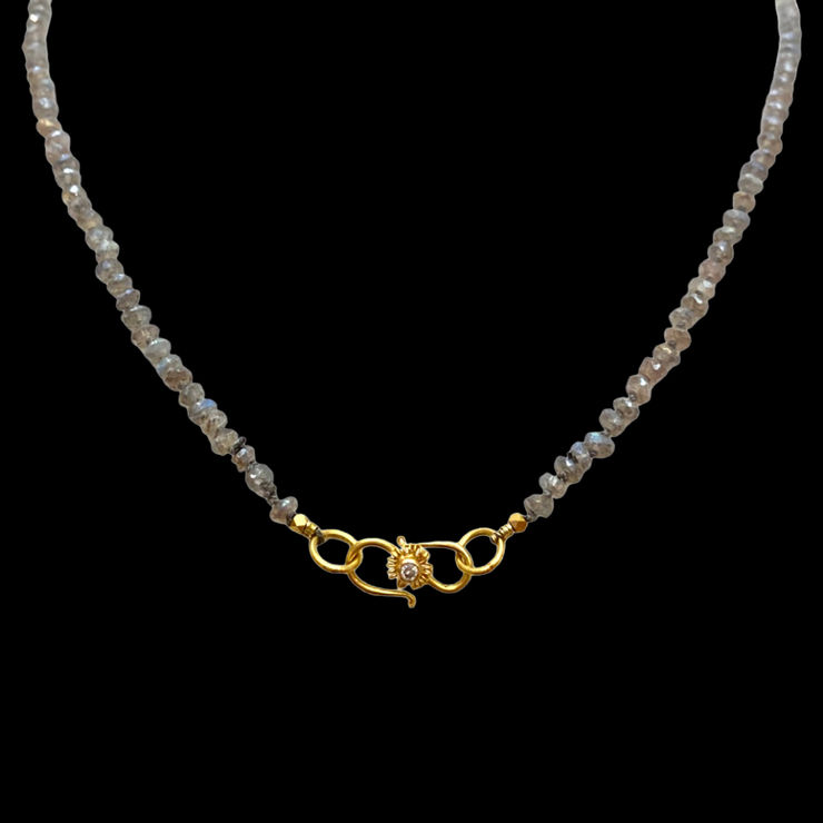 Labradorite Strung & Knotted Necklace by Fringe Gallery studio jeweler Marki Knopp