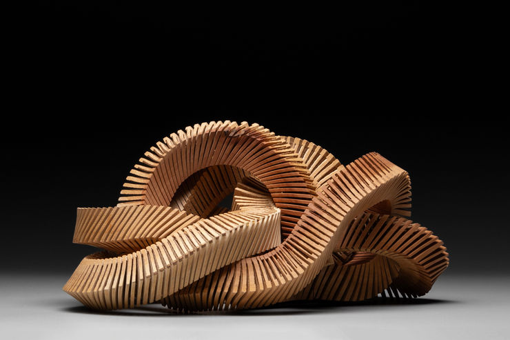 Madrone wood sculpture by woodworker artist Christian Burchard, Serpentine #1