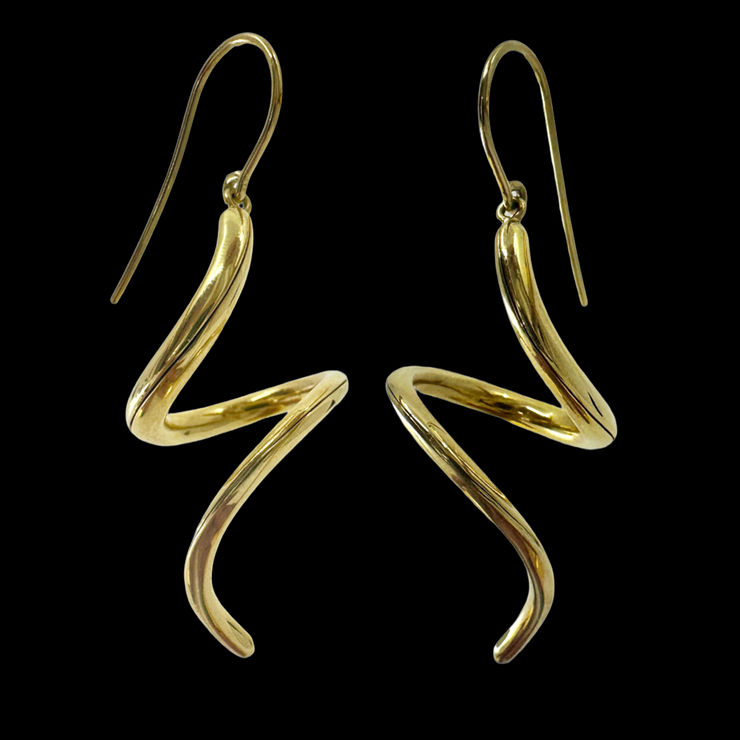 Gold Single Swirl Earrings