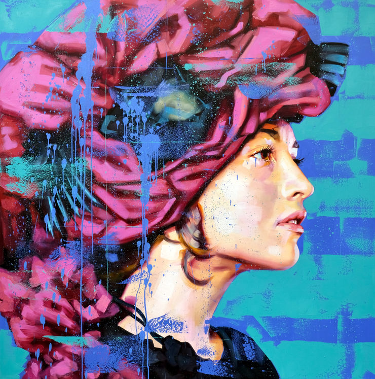 Oil painting of a woman's face by slate gray gallery artist Silvio Porzionato