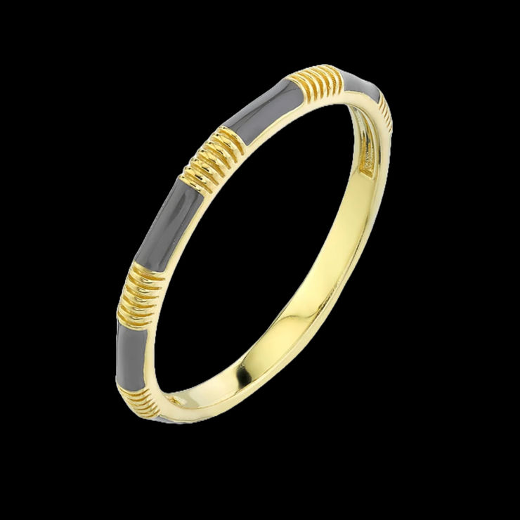 Dark Gray Enamel Ring