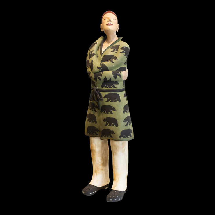 Ceramic sculpture of a woman by Fringe Gallery artist Julie McNair