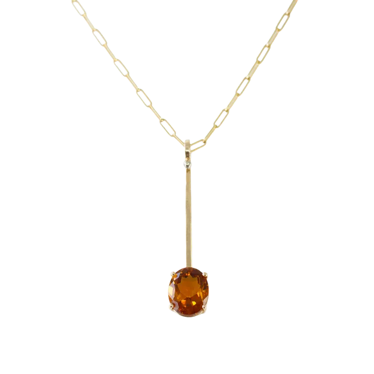 Long Oval Madeira Citrine Charm by Fringe Gallery studio jeweler Lauren Chisholm