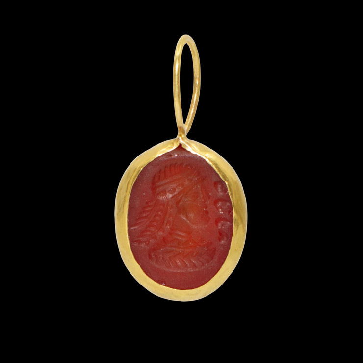 Carnelian Pendant by Fringe Gallery studio jeweler Marki Knopp