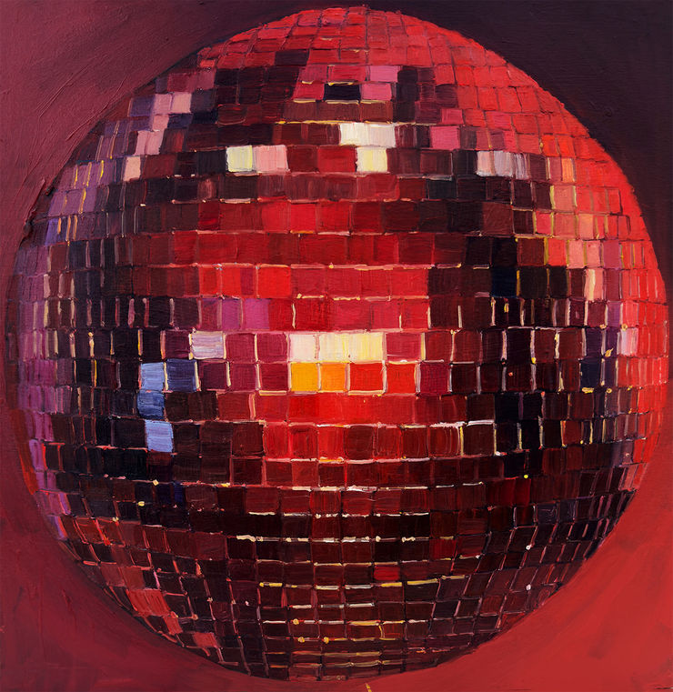 Erika Lee Sears Red Light, 2024 Oil on wood panel 16 x 16 in 40.6 x 40.6 cm