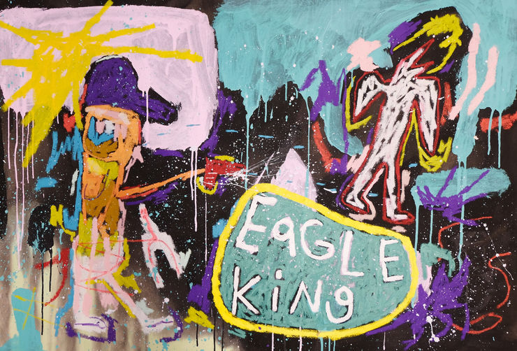 Adam Handler Eagle King, 2024 Oil stick and acrylic on canvas 36 x 54 in 91.4 x 137.2 cm