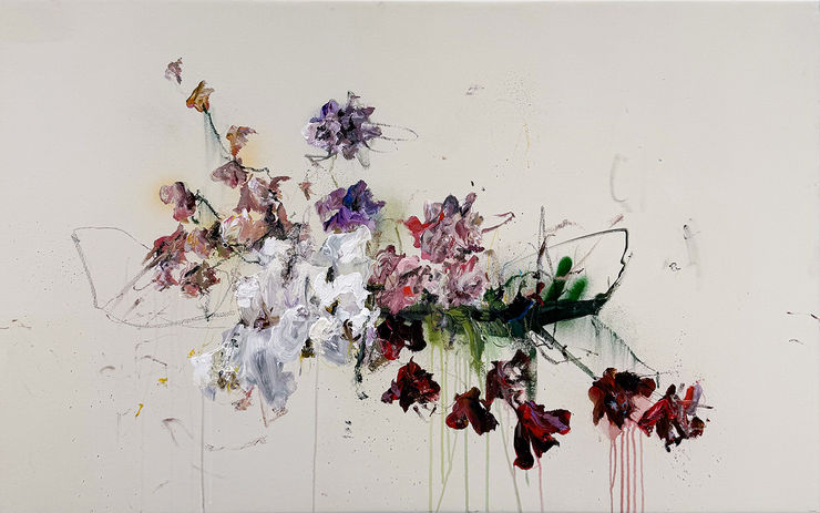 Sage Barnes arrangement 5 on beige background