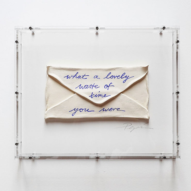 Pepi Erdbories love letter envelope sculpture