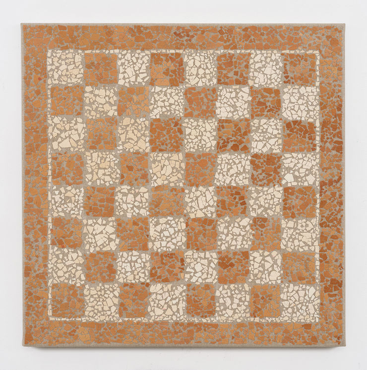 Cosima zu Knyphausen, egg mosaic V (Hay un masoquismo ahí por el que sentís que tení que pasar para llegar a la experiencia), 2024