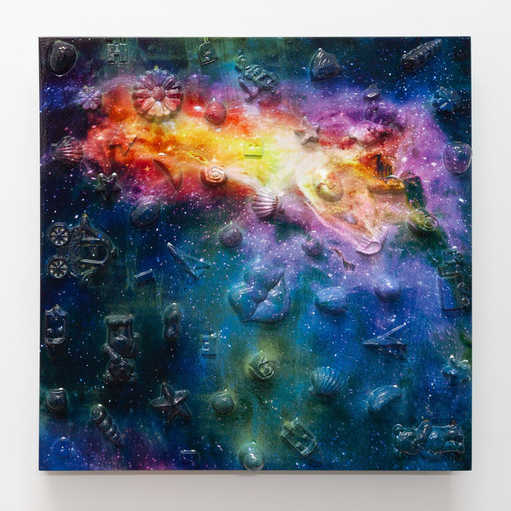 Yolunda Hickman Shells (Galaxy), 2019 Polyvinyl alcohol, resin plaster, glue and epoxy on board 50 x 50 cm