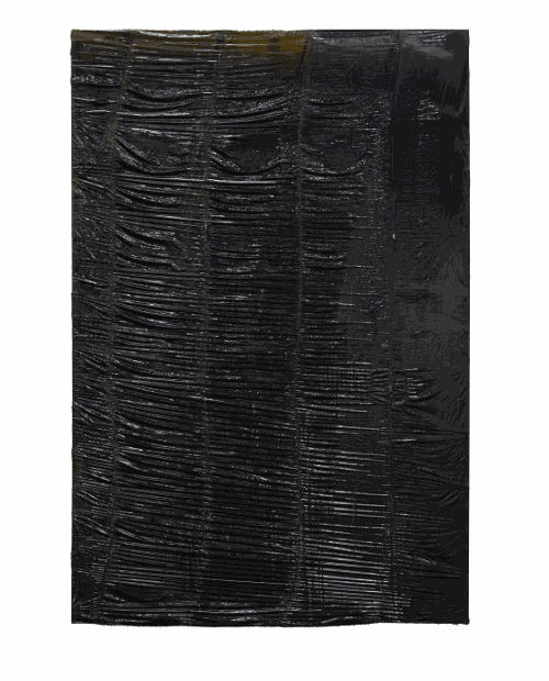 Clemens Wolf PARACHUTE SCULPTURE (BLACK 1) , 2016 resin on main parachute 300 x 200 cm