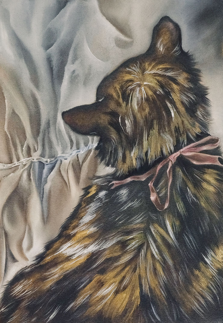 Estelle Simpson, Study of a Cat in a Bow 1, 2024