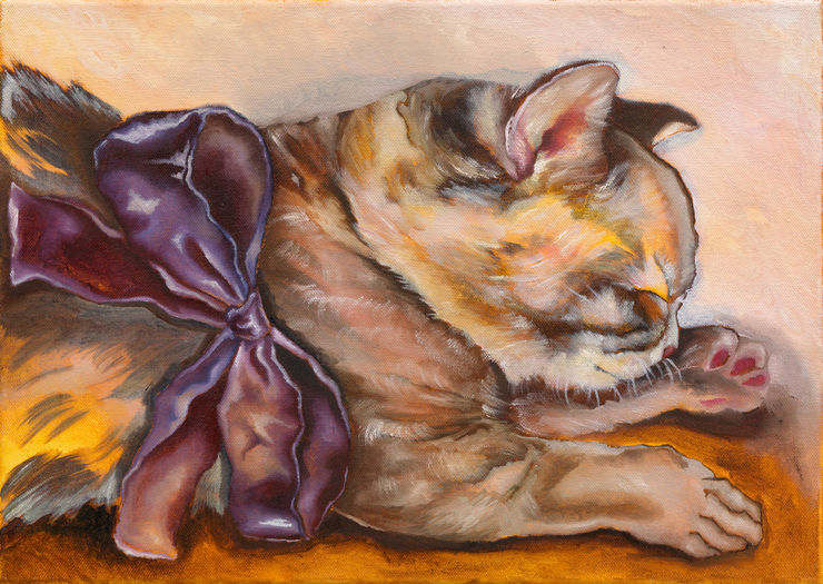 Estelle Simpson, Study of a Cat in a Bow 2, 2025