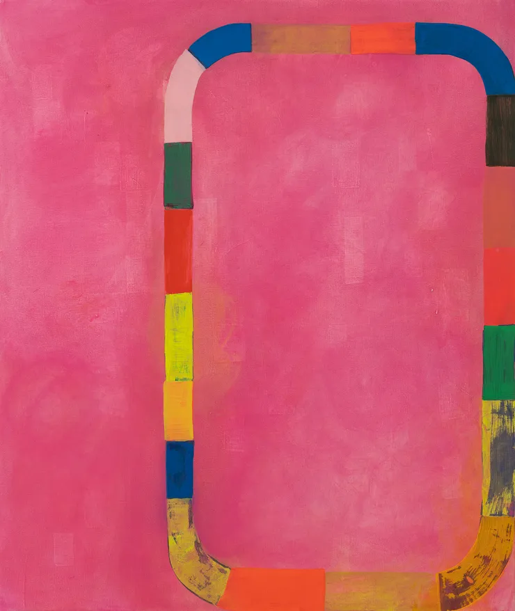 Sidetracked, 2025 Acrylic on canvas 34 x 29 inches