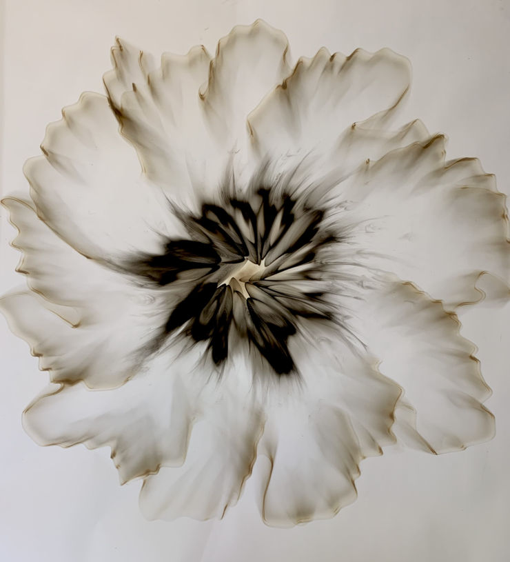 Untitled, 2021 Smoke on paper 46 x 46 inches Framed dimensions 49 1/2 x 49 1/2 inches