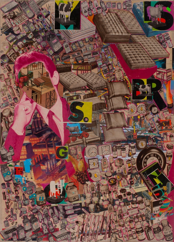 King Thinker, 2015 Collage on board 40 x 29 inches Framed dimensions 50 x 39inches