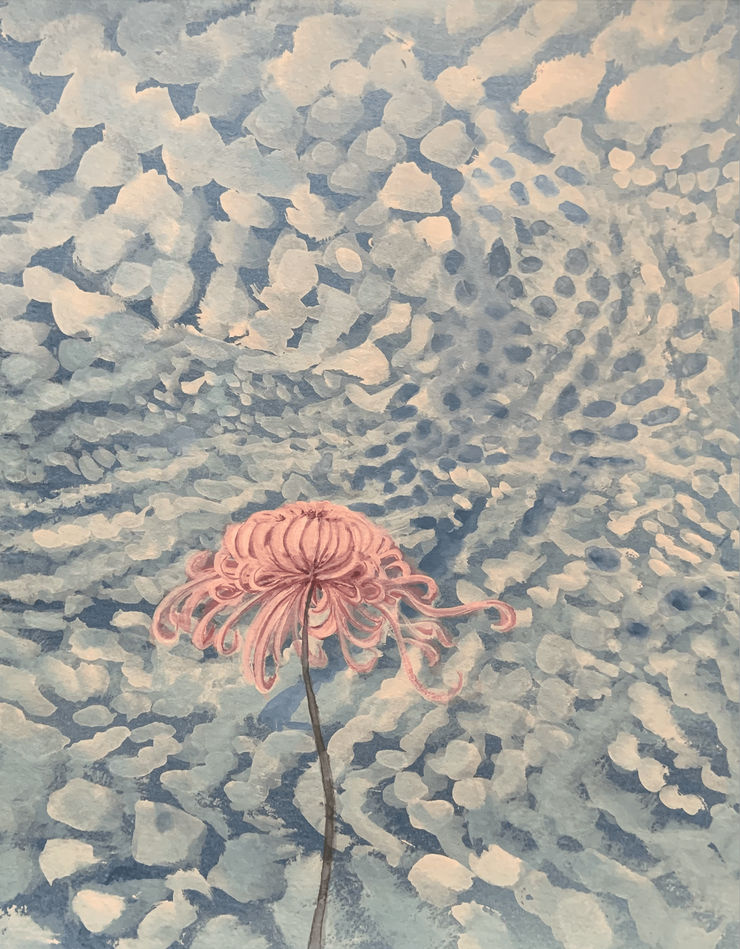 Chrysanthemum, 2021 Watercolor and gouache on paper 14 x 11 inches Framed dimensions 17 x 13 1/2 inches