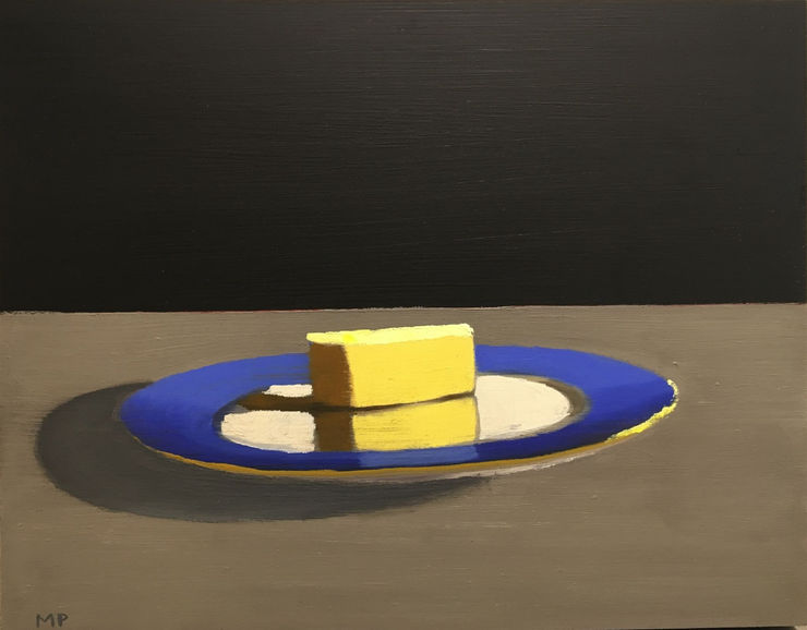 Butter on a Blue Plate, 2016 Acrylic on Board 11 x 14 in.