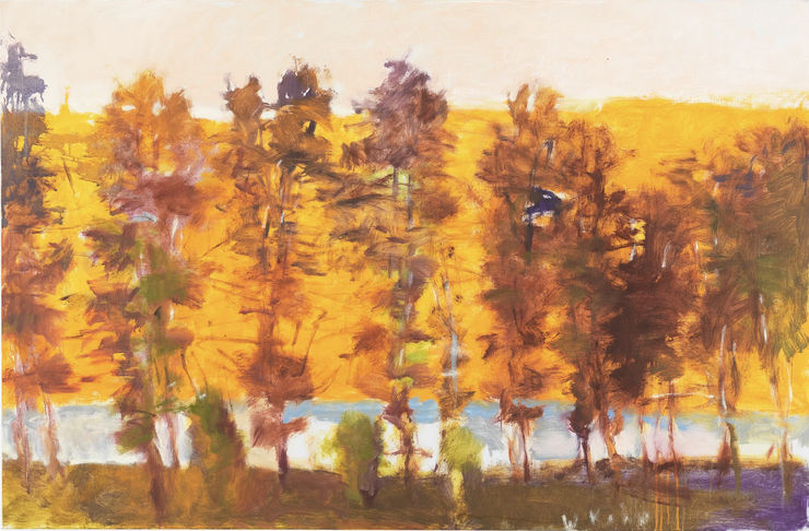 Trees Before a Beaver Pond, 2006 Oil on canvas 34 x 52 inches