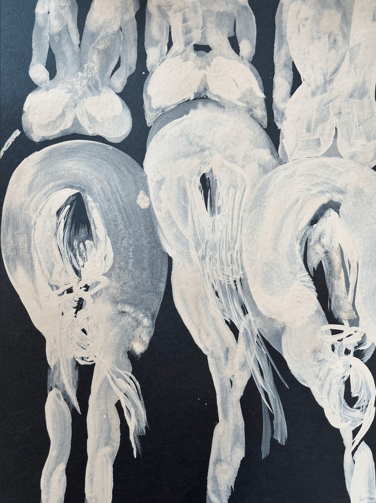 3 Centaurs, 2023 Flashe on strathmore paper 12 x 9 inches Framed dimensions 15 1/4 x 12 inches