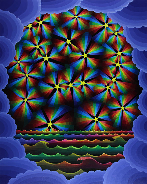 Amy Lincoln, Orion (Stars with Rainbow Rays), 2021