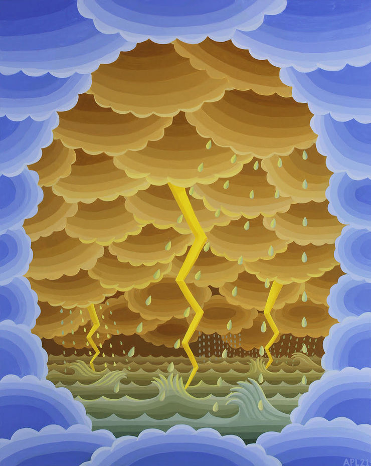 Amy Lincoln, Lighting Seascape, Blue and Gold, 2021