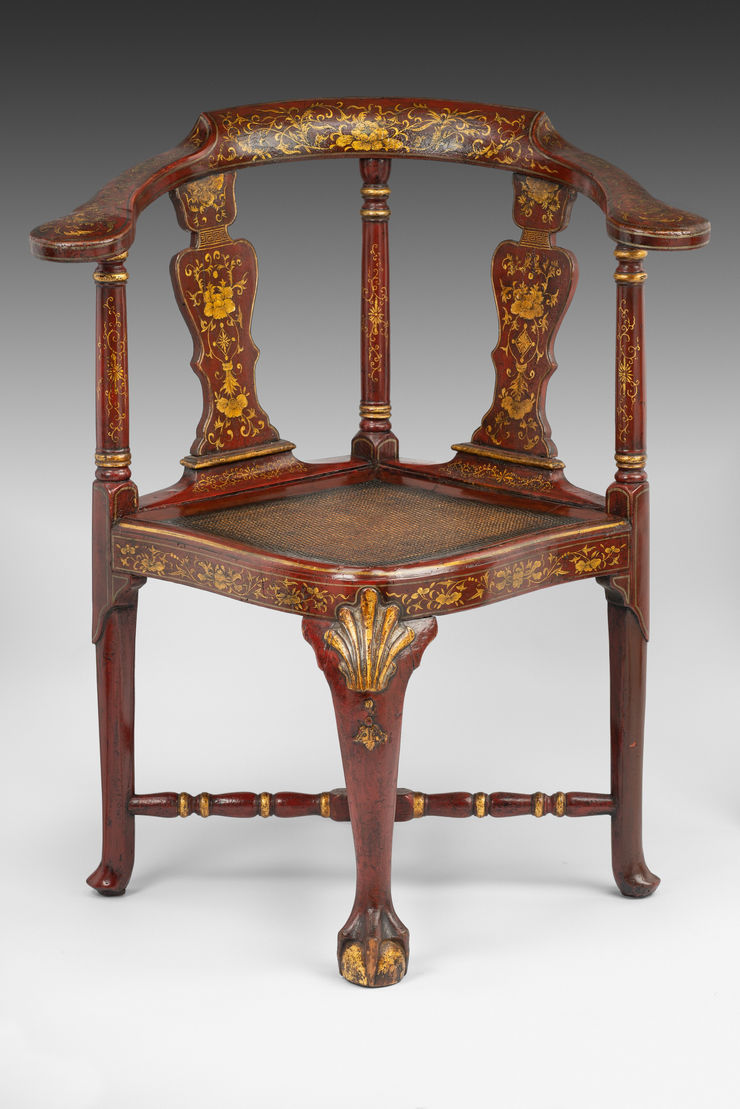 Chinese Export Red Lacquer Armchair