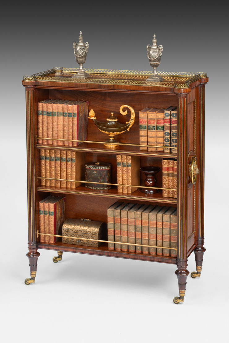 Regency Rosewood Double-sided Bookcase attributed to George Oakley