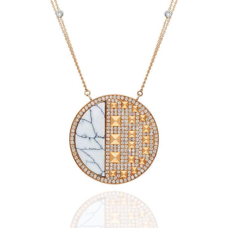 Terzihan, Neutra: Cairo Medallion w/White Agate in Rose Gold