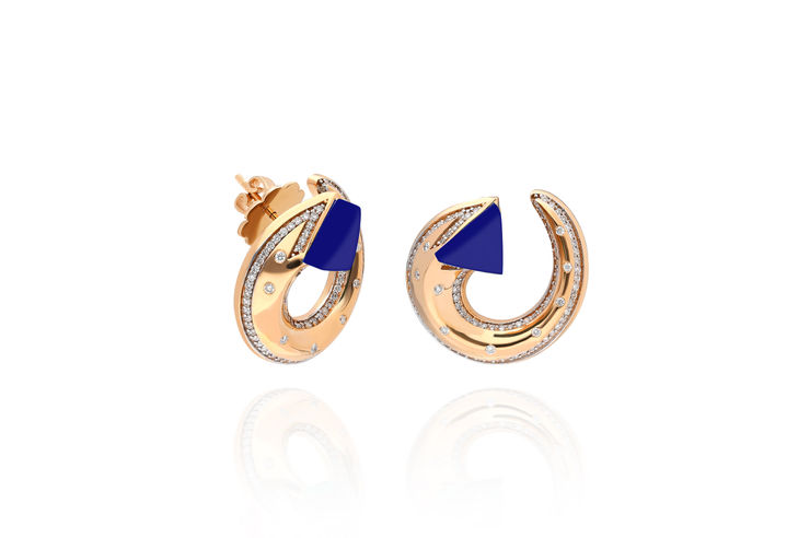 Terzihan, Neutra: Balance Earring w/Lapis Lazuli