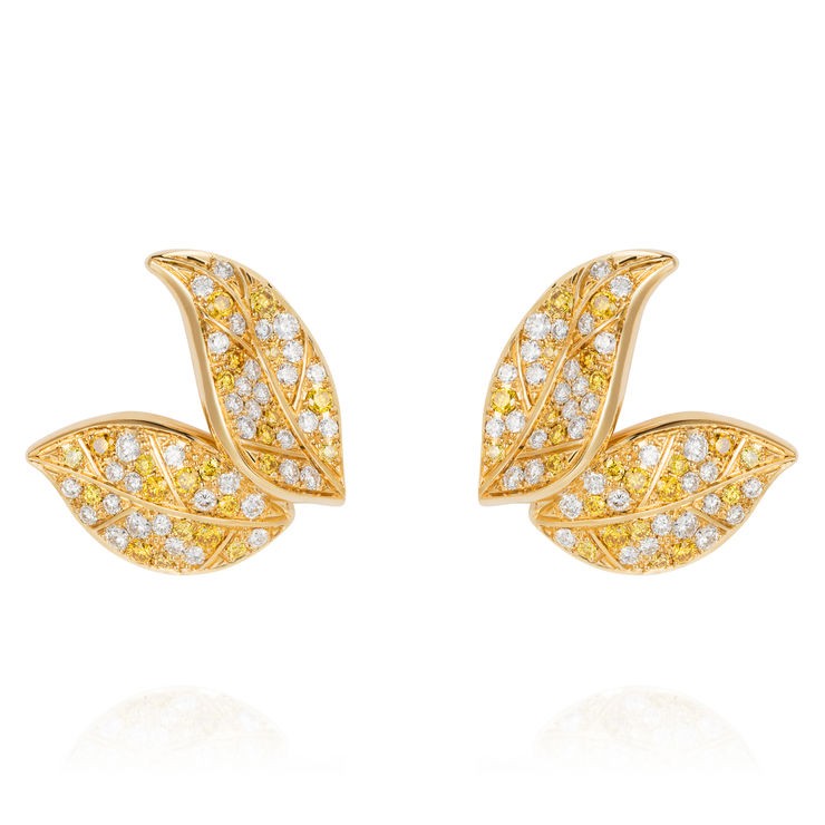 Nadine Aysoy, PETITE FEUILLE - EARRINGS - YG