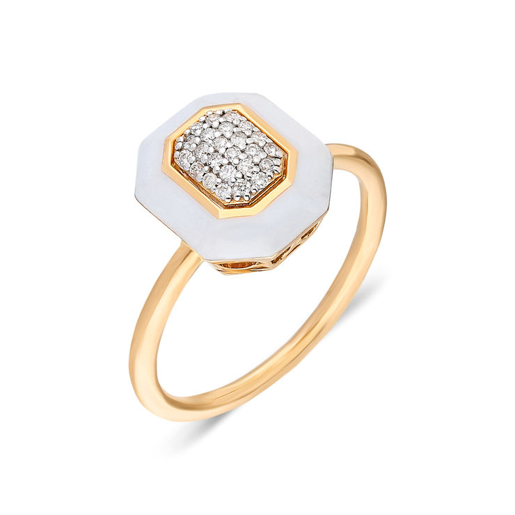 Terzihan, Fizzy: White Enamel Square Ring