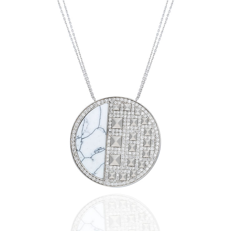 Terzihan, Neutra: Cairo Medallion w/White Agate in White Gold