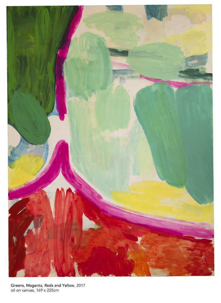 Tim Braden, Greens, Magenta, Red and yellow, 2017