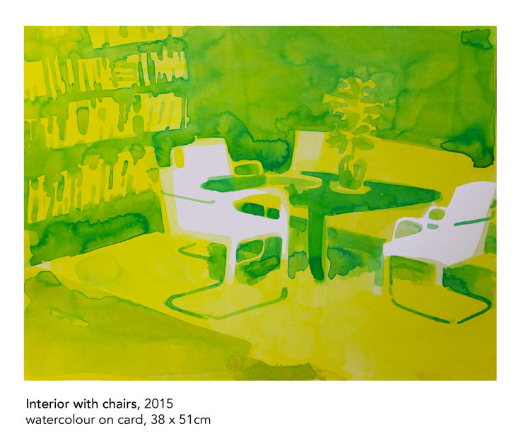 Tim Braden, Yellow interior with chairs, 2015