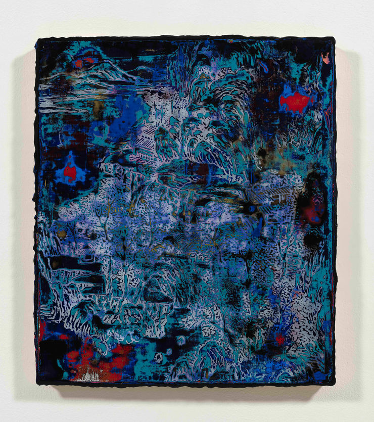 蘇孟鴻, 殘山剩水小品習作（藍底）, 2022