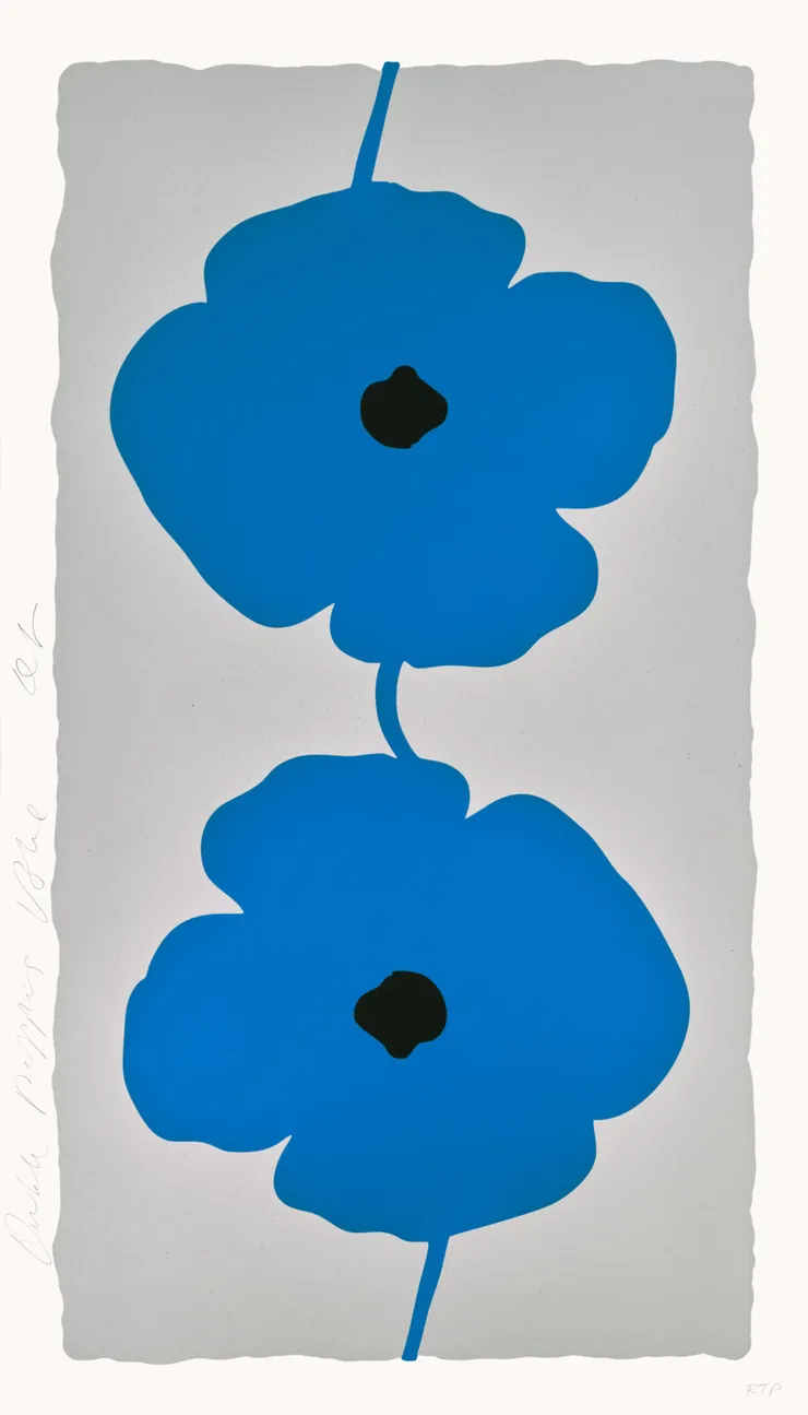 Donald Sultan, Double Poppies White, 2025