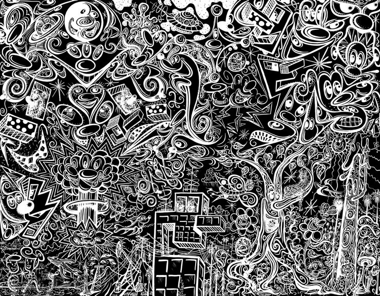 Kenny Scharf, Worldz End (Inverse), 2022