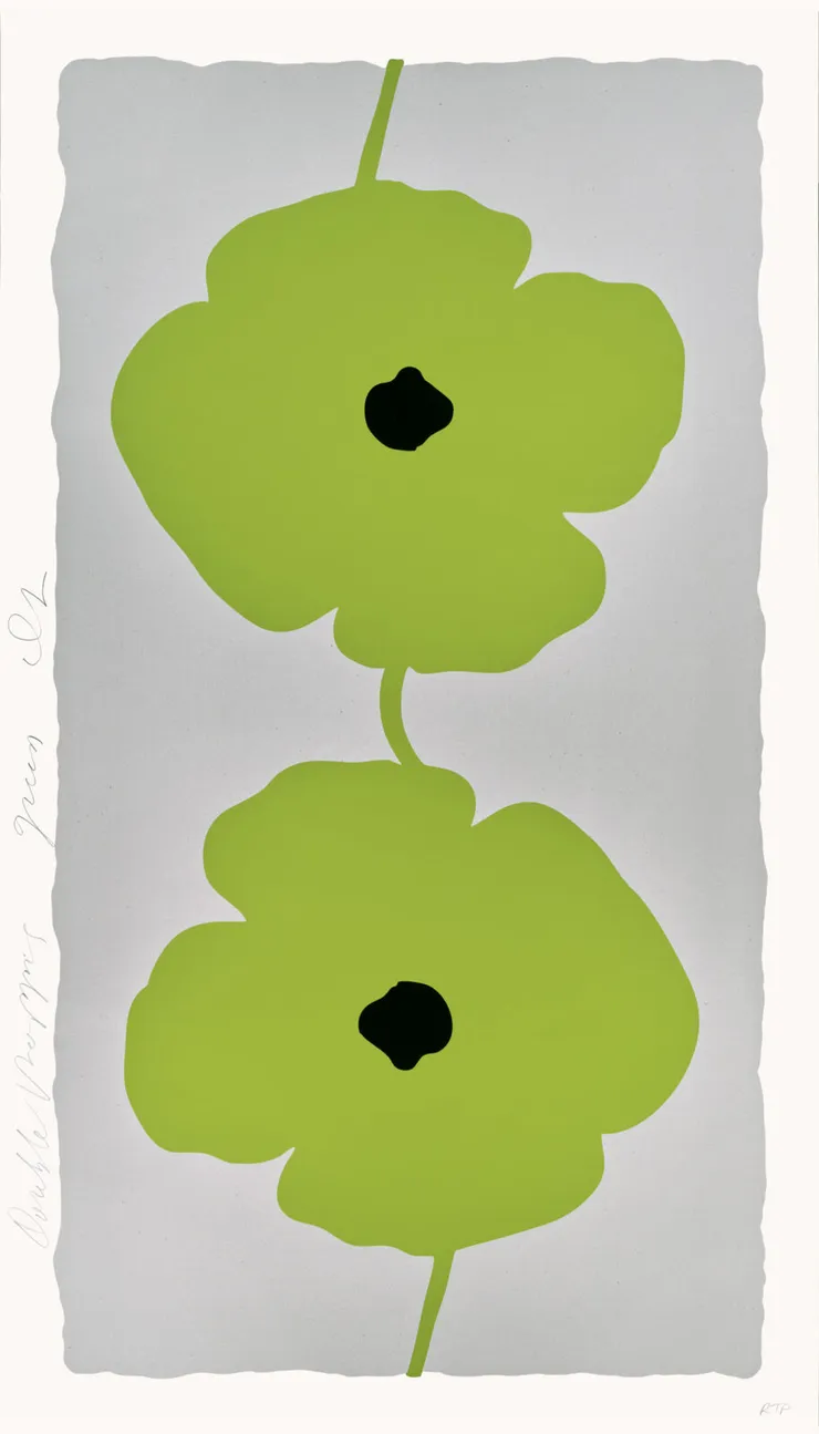 Donald Sultan, Double Poppies White, 2025